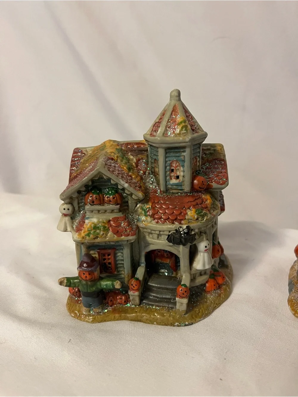 Vintage Halloween Ceramic Miniature Spooky Village Houses - Set of 3